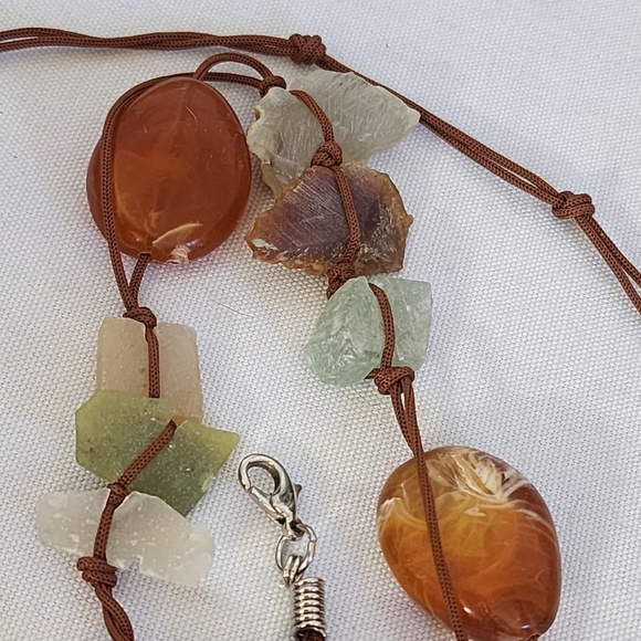 Natural Stone and Raw Crystal String Waist Chain Belt or Necklace - Picture 7 of 10